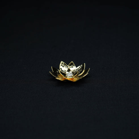 Pure Silver Gold Polish Lotus Flower 4g