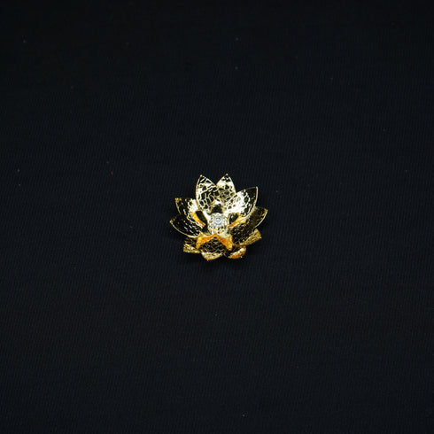 Pure Silver Gold Polish Lotus Flower 4g