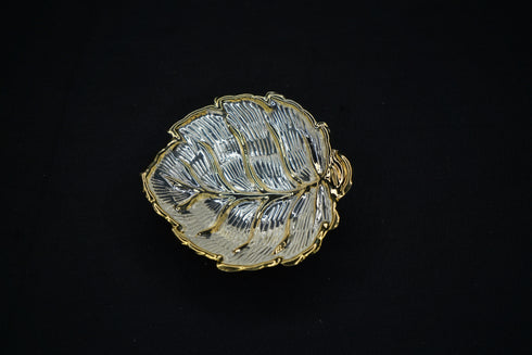 Pure Silver Gold Plated Leaf Bowls 12g