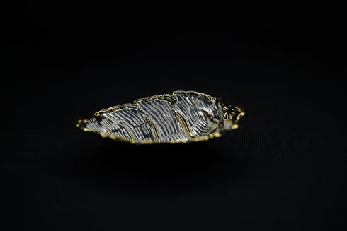Pure Silver Gold Plated Leaf Bowls 12g