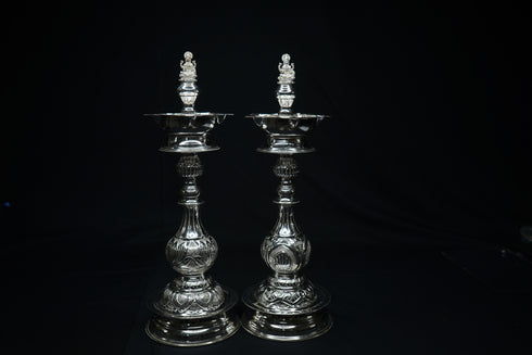 Pure Silver Laxmi Design Diya Pair 770g