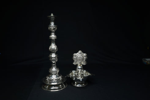 Pure Silver Big Chakra Design Diya 680g