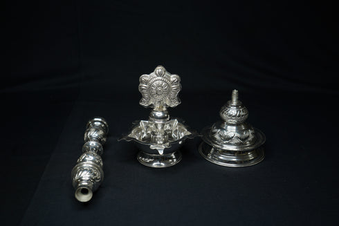 Pure Silver Big Chakra Design Diya 680g