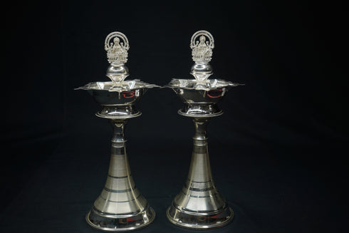 Pure Silver Laxmi Small Fancy Pair Diya 280g