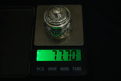 Pure Silver Antique Silver Kumkum Box 77.70 grams