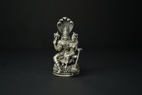 Pure Silver 3D Vishnu Lakshmi Antique Idol 239.9g
