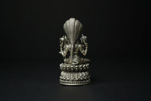 Pure Silver 3D Vishnu Lakshmi Antique Idol 239.9g