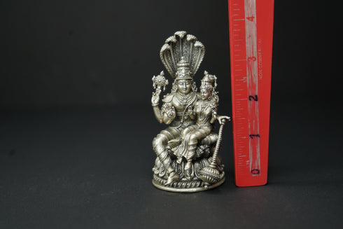 Pure Silver 3D Vishnu Lakshmi Antique Idol 239.9g