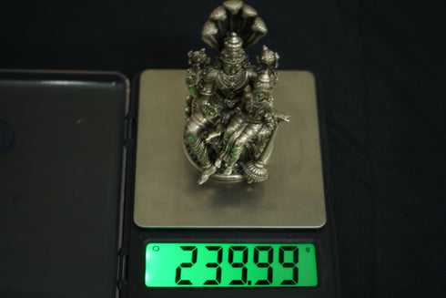 Pure Silver 3D Vishnu Lakshmi Antique Idol 239.9g