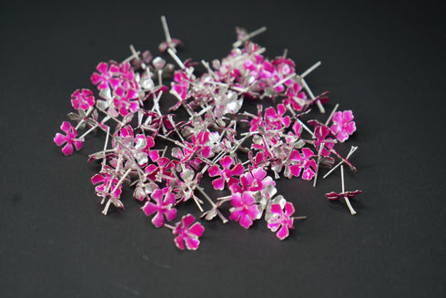 Pure Silver Pink Flowers 5g (Pack of 5)
