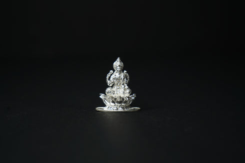 Pure Silver Lakshmi On Lotus Flower Idol 14.8grams