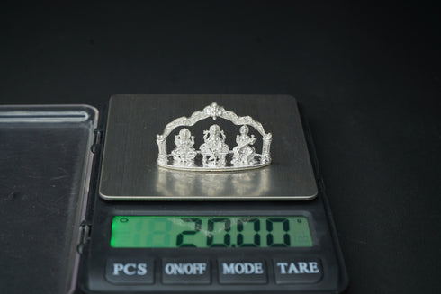 Pure Silver Lakshmi Ganesh Saraswathi Idol 20grams