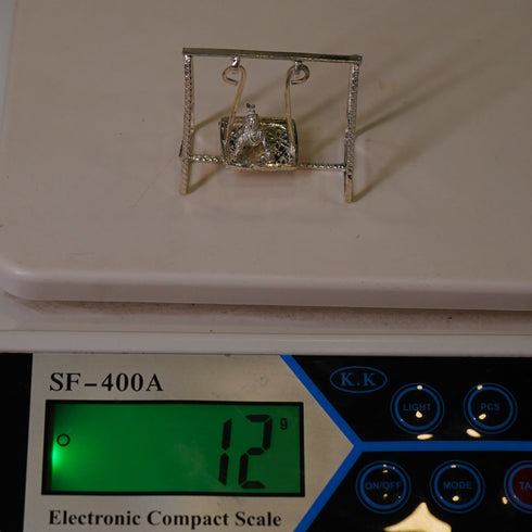 Pure Silver Jhula Set With Krishna Idol 12g