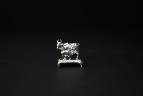Pure Silver Cow With Calf Idol 26.89 grams