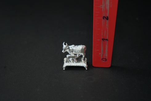 Pure Silver Cow With Calf Idol 26.89 grams