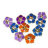 Pure Silver Enamel Multicolour Flowers 18G (Pack Of 10)