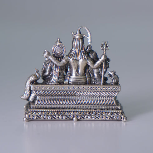 Pure Silver Shivparivar Antique Idol 57g