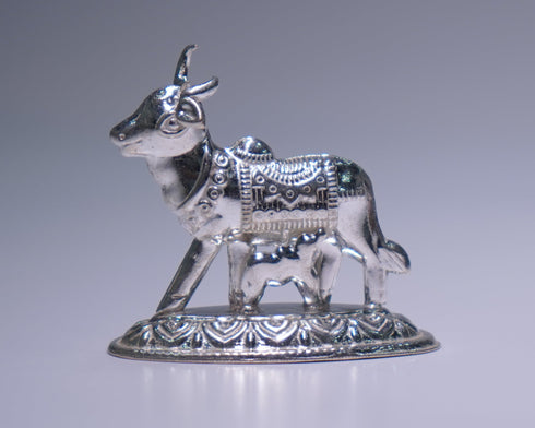 Pure Silver Cow and Calf Idol 14 grams
