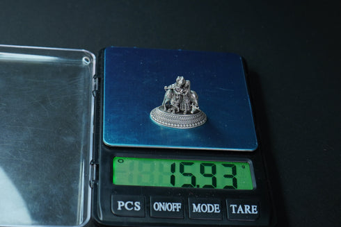 Pure Silver Antique Radha Krishna Idol Without Frame 16G By Mahita Collections