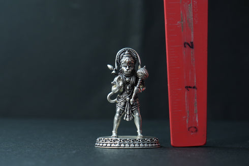 Pure Silver Antique Hanuman Idol Standing Big 26.71G By Mahita Collections