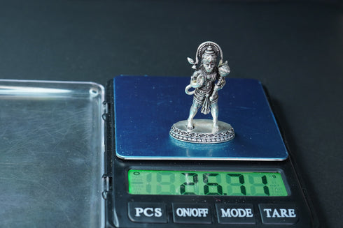 Pure Silver Antique Hanuman Idol Standing Big 26.71G By Mahita Collections