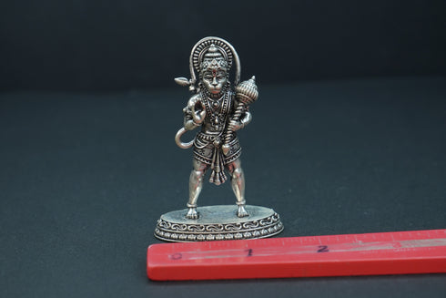 Pure Silver Antique Hanuman Idol Standing 40.51G By Mahita Collections