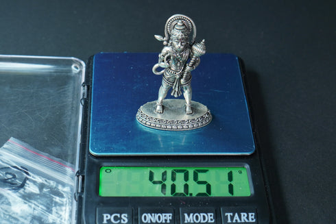 Pure Silver Antique Hanuman Idol Standing 40.51G By Mahita Collections