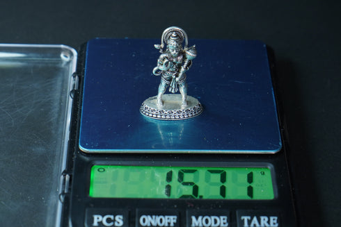 Pure Silver Antique Hanuman Idol Standing 15.71G By Mahita Collections