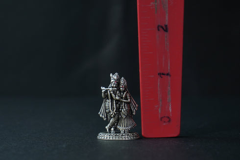 Pure Silver Antique Radha Krishna Without Frame 8.94G By Mahita Collections