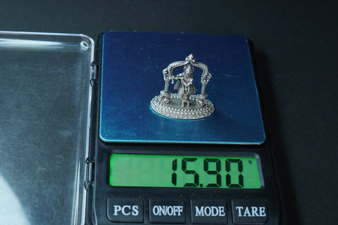 Pure Silver Antique Krishna Idol With Frame 15.90G By Mahita Collections