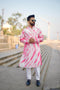 Kzari Gulabi Nazaqat Chanderi Silk Kurta with Checks and Mirror Embellishments