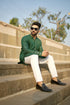 Kzari Green Gol Gol Kaanch - Rayon Mirror Foil Kurta