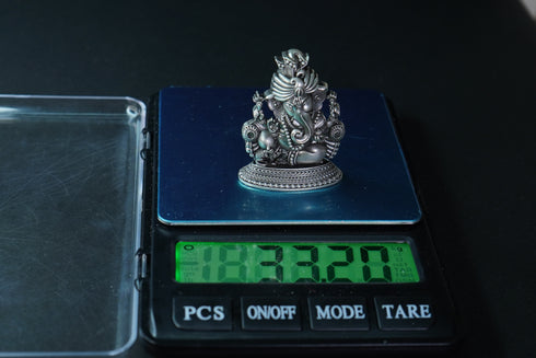Pure Silver Antique Ganesh Idol With Out Frame 33.20G By Mahita Collections