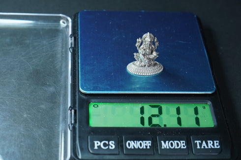 Pure Silver Antique Ganesh Sitting On Lotus 12.11G By Mahita Collections