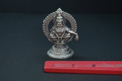 Pure Silver Antique Ayyappa Idol Big 50.48G By Mahita Collections