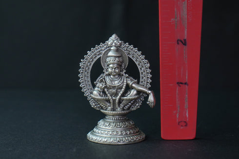 Pure Silver Antique Ayyappa Idol Big 50.48G By Mahita Collections