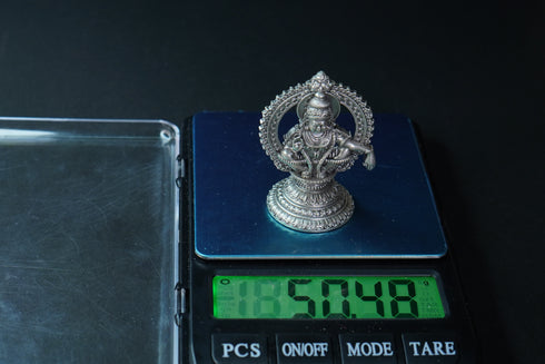 Pure Silver Antique Ayyappa Idol Big 50.48G By Mahita Collections