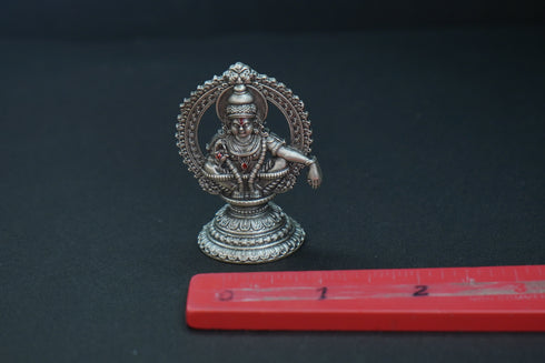 Pure Silver Antique Ayyappa Idol Medium 33.85G By Mahita Collections