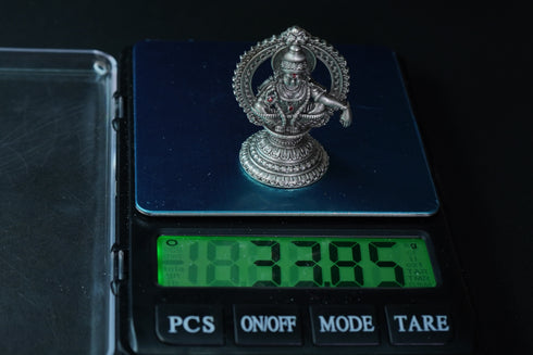 Pure Silver Antique Ayyappa Idol Medium 33.85G By Mahita Collections