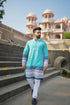 Kzari Nila Aasman Georgette Kurta with All-White Embroidery