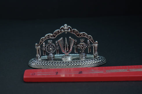 Pure Silver Antique Shanku Chakras With Frame 60.57G By Mahita Collections