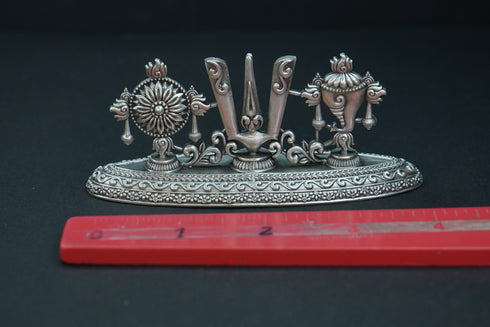 Pure Silver Antique Shanku Chakras With Out Frame 83.15G By Mahita Collections
