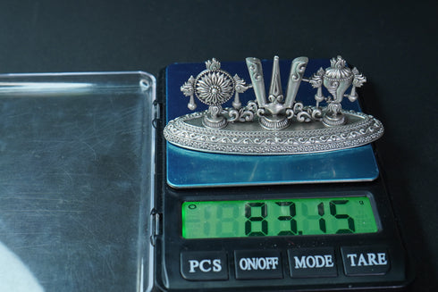 Pure Silver Antique Shanku Chakras With Out Frame 83.15G By Mahita Collections