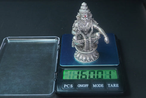 Pure Silver Antique Ayyappa Big Idol 160G By Mahita Collections