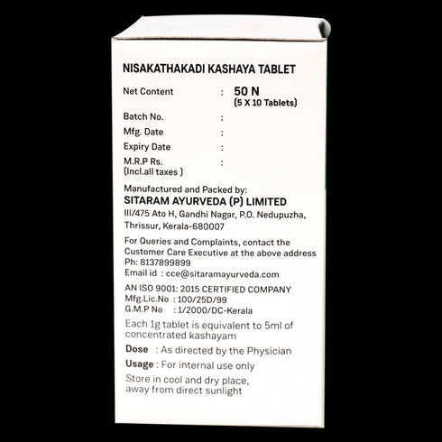 Sitaram Ayurveda Nisakathakadi Kashaya Tablet