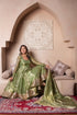 Pomcha Jaipur Ghazal Green Cosmos Silk Gota Patti Anarkali Set With Cosmos Silk Dupatta