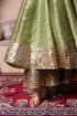 Pomcha Jaipur Ghazal Green Cosmos Silk Gota Patti Anarkali Set With Cosmos Silk Dupatta