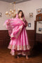 Pomcha Jaipur Silk Gota Patti Anarkali Set With Cosmos Silk Dupatta