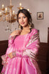 Pomcha Jaipur Silk Gota Patti Anarkali Set With Cosmos Silk Dupatta