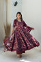 Pomcha Jaipur Hoor Plum Cotton Gota Patti Anarkali With Soft Net Dupatta